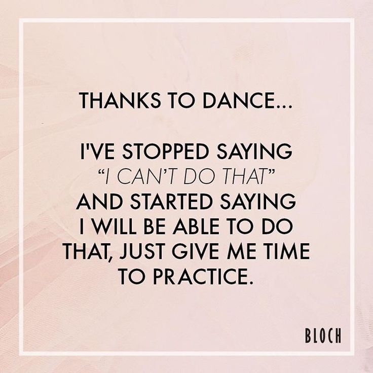 Thanks to dance